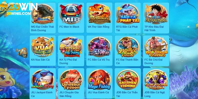 Điểm danh các trò chơi lôi cuốn trên bắn cá 33Win