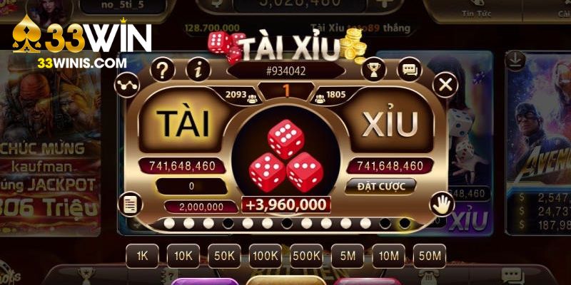 Tài Xỉu Nổ Hũ 33Win